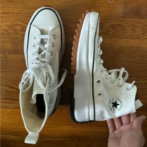 Converse Run Star Hike Hi canvas Platform sneakers in White